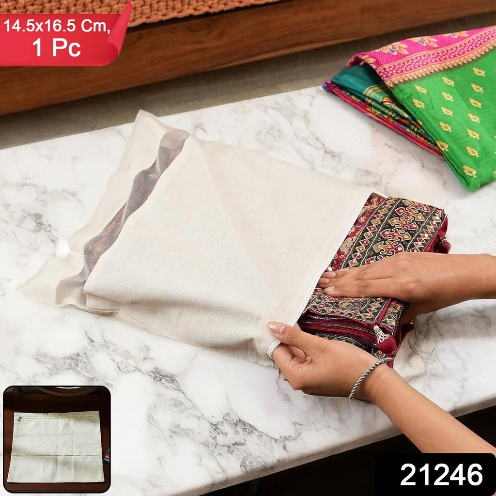 Zip Closure Saree Storage Pouch