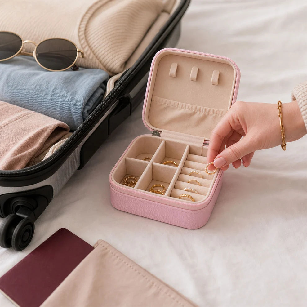 Travel Jewellery Box | Portable PU Leather Organiser