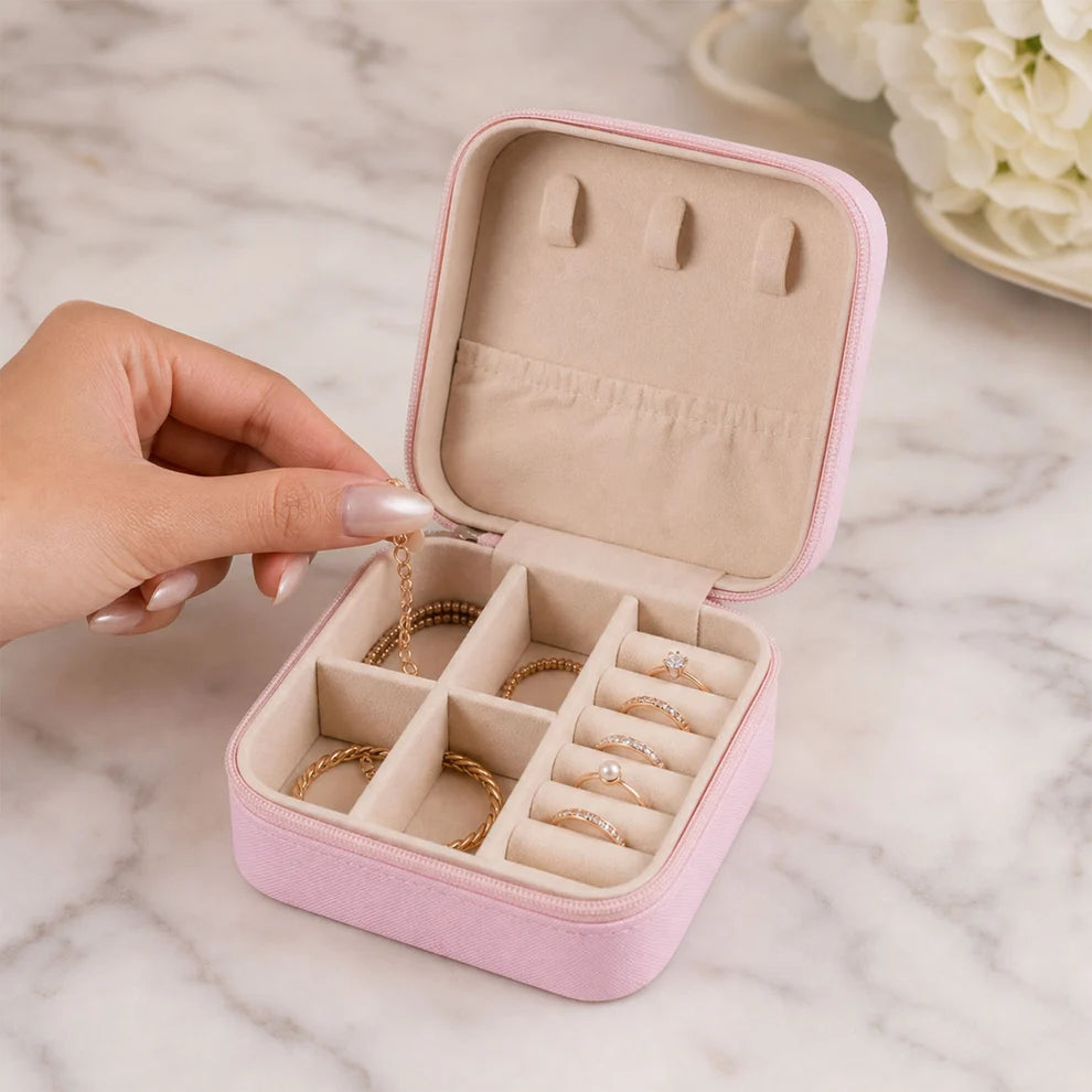 Travel Jewellery Box | Portable PU Leather Organiser